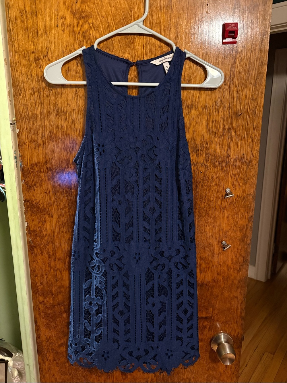 Speechless Navy Blue Lace Midi Dress
